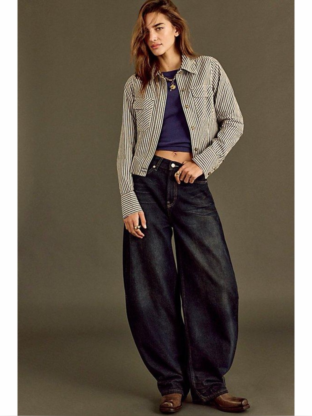 NWT Free People We The Free Bodie Arc Dark and Stormy Jeans